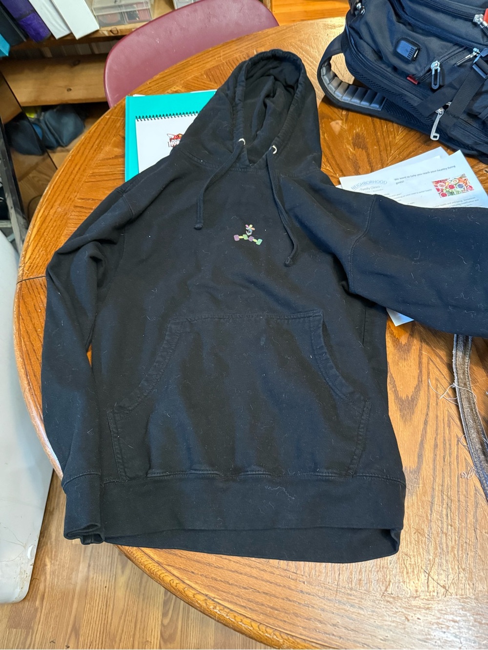 Black Women’s Hoodie Sweatshirt with Small Embroidered Logo